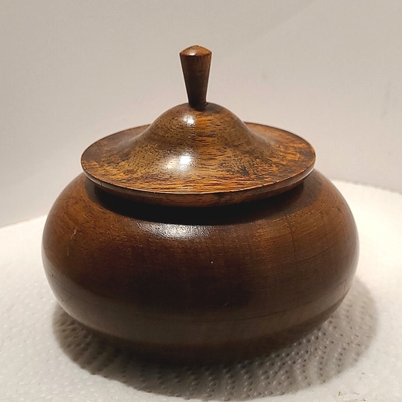 Hand Turned Wooden Trinket Box - Picture 1 of 4